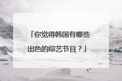 你觉得韩国有哪些出色的综艺节目?