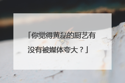 你觉得黄磊的厨艺有没有被媒体夸大?