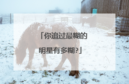 你追过最糊的明星有多糊?