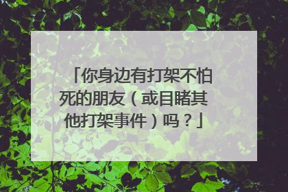 你身边有打架不怕死的朋友（或目睹其他打架事件）吗？