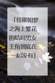 佳期如梦之海上繁花的结局男女主角到底在一起没有