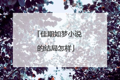 佳期如梦小说的结局怎样