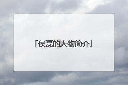 侯磊的人物简介