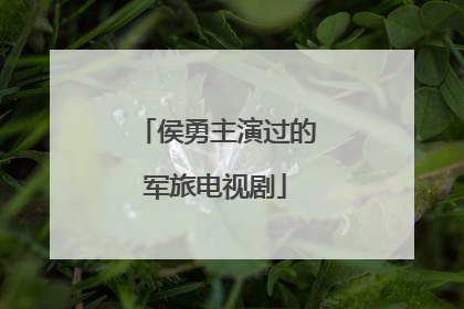 侯勇主演过的军旅电视剧