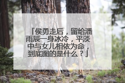 侯勇走后,留给潘雨辰一身冰冷,平淡中与女儿相依为命,到底图的是什么?