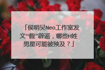 侯明昊Neo工作室发文“假”辟谣，哪些H姓男星可能被殃及？