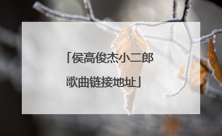 侯高俊杰小二郎歌曲链接地址