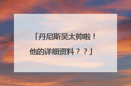 丹尼斯吴太帅啦!他的详细资料??