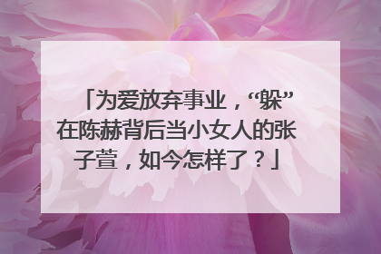 为爱放弃事业，“躲”在陈赫背后当小女人的张子萱，如今怎样了？