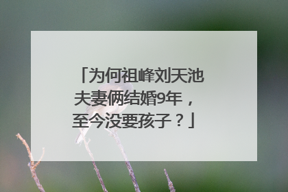 为何祖峰刘天池夫妻俩结婚9年,至今没要孩子?