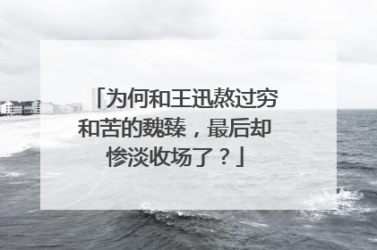 为何和王迅熬过穷和苦的魏臻,最后却惨淡收场了?