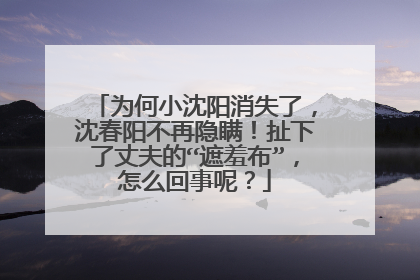 为何小沈阳消失了,沈春阳不再隐瞒!扯下了丈夫的“遮羞布”,怎么回事呢?