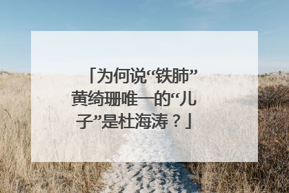 为何说“铁肺”黄绮珊唯一的“儿子”是杜海涛？