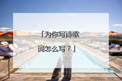 为你写诗歌词怎么写？
