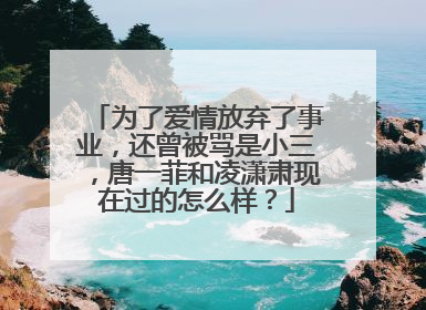 为了爱情放弃了事业，还曾被骂是小三，唐一菲和凌潇肃现在过的怎么样？