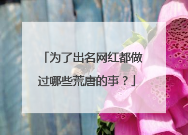 为了出名网红都做过哪些荒唐的事?