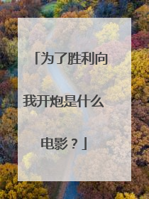 为了胜利向我开炮是什么电影？