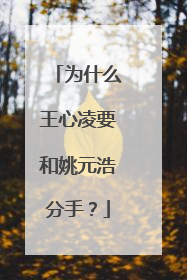 为什么王心凌要和姚元浩分手？