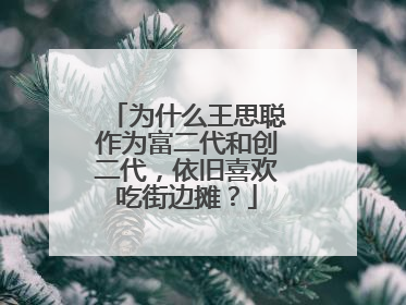 为什么王思聪作为富二代和创二代，依旧喜欢吃街边摊？