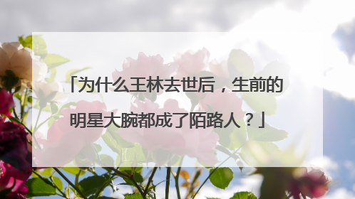 为什么王林去世后,生前的明星大腕都成了陌路人?