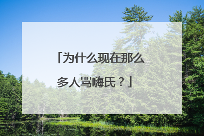 为什么现在那么多人骂嗨氏？