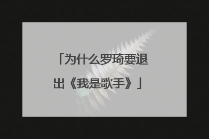 为什么罗琦要退出《我是歌手》