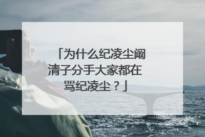 为什么纪凌尘阚清子分手大家都在骂纪凌尘?