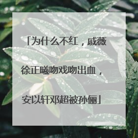 为什么不红，戚薇徐正曦吻戏吻出血，安以轩邓超被孙俪