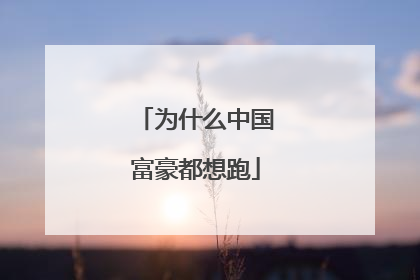 为什么中国富豪都想跑