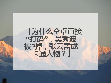 为什么仝卓直接“打码”,吴秀波被P掉,张云雷成卡通人物?