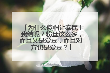 为什么傻帽让泰民上我结呢？粉丝这么多，而且又是爱豆，而且对方也是爱豆？