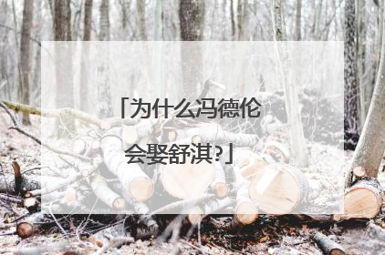 为什么冯德伦会娶舒淇?