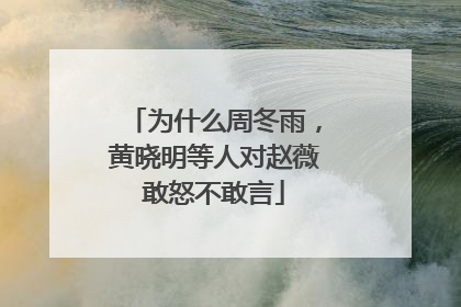 为什么周冬雨,黄晓明等人对赵薇敢怒不敢言
