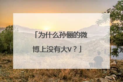 为什么孙俪的微博上没有大V？
