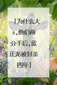 为什么大s,他们两分手后,蓝正龙被封杀四年