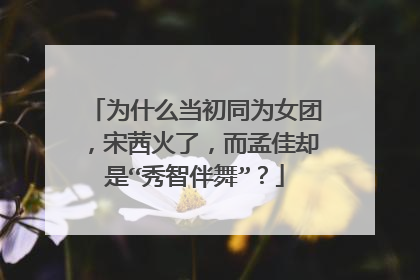 为什么当初同为女团,宋茜火了,而孟佳却是“秀智伴舞”?