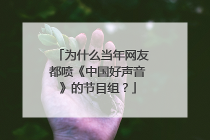 为什么当年网友都喷《中国好声音》的节目组?