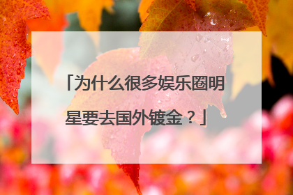 为什么很多娱乐圈明星要去国外镀金?