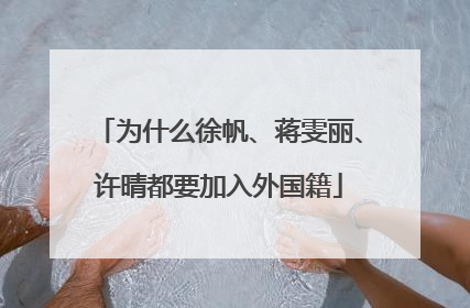 为什么徐帆、蒋雯丽、许晴都要加入外国籍