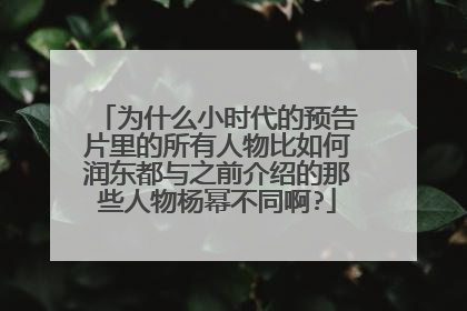 为什么小时代的预告片里的所有人物比如何润东都与之前介绍的那些人物杨幂不同啊?