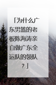 为什么广东男篮的老板陈海涛亲自做广东全运队的领队？