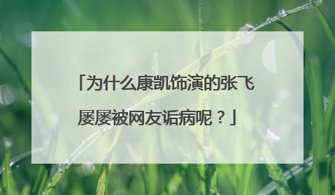 为什么康凯饰演的张飞屡屡被网友诟病呢？