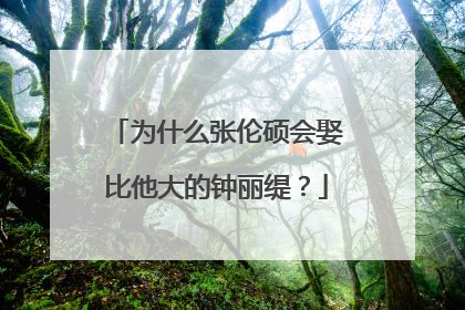 为什么张伦硕会娶比他大的钟丽缇?