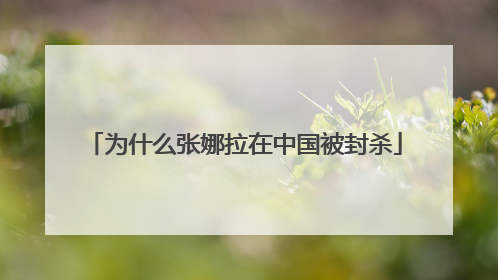 为什么张娜拉在中国被封杀
