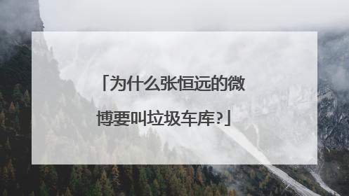 为什么张恒远的微博要叫垃圾车库?