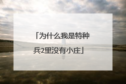 为什么我是特种兵2里没有小庄