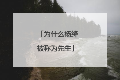 为什么杨绛被称为先生