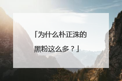 为什么朴正洙的黑粉这么多？