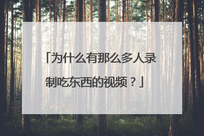 为什么有那么多人录制吃东西的视频？