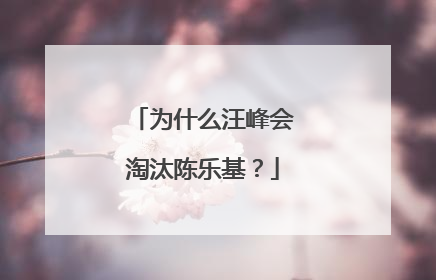 为什么汪峰会淘汰陈乐基？